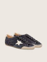 Men's True-Star in dark blue suede with white nappa leather star and heel tab - Image 2