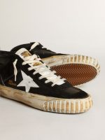 Men's Mid Star in black nappa and suede with white leather star - Image 4