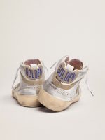Women's Mid Star in silver laminated leather with dove gray star - Image 5