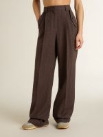 Women's brown virgin wool pants - Image 2