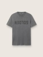 Men's anthracite gray T-shirt with distressed treatment