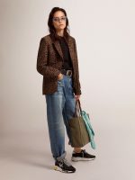 Women's round-neck sweater in black wool - Image 3