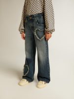 Girls' wide-leg jeans in blue denim - Image 2