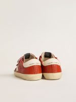 Junior Old School in orange nappa with white star and cream-colored leather heel tab - Image 4