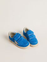 Young Ball Star in light blue suede with gray nubuck star and heel tab - Image 2