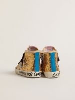 Junior Francy Penstar in gold sequins with ice-gray suede star - Image 4