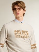 Men's white cotton sweatshirt with front print - Image 5