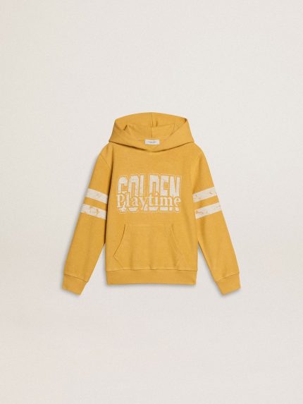 Kids' yellow sweatshirt with vintage print