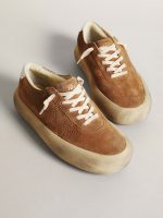 Women's Space-Star in tobacco-colored suede with perforated star - Image 2