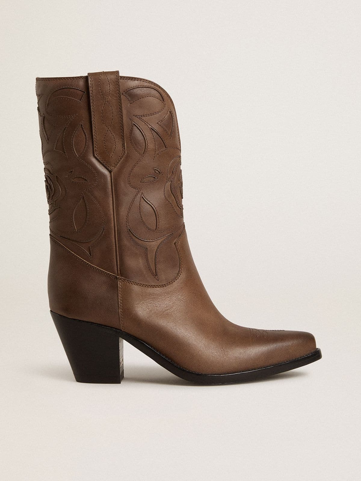 791b9fe93f258227db846f9efceae95ccca0a7fb3d50f703b8d97d9ffc17787c Wish Star boots in dove-gray leather with tone-on-tone inlay details - Image 1
