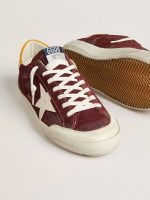 Men's Super-Star in brick-red suede with white leather star and animal-print heel tab - Image 3