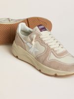 Women's Running Sole in nylon and suede with silver printed star and leather heel tab - Image 3