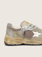 Women's Dad-Star in dove-gray suede and silver mesh with white leather star and suede heel tab - Image 5