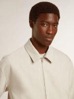 Men's khaki wool blend coach jacket - Image 5