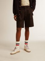 Men's Bermuda shorts in black cotton - Image 2