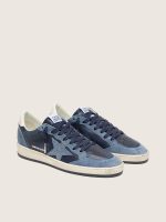 Women's Ball Star LTD in dark blue leather with light blue Swarovski crystal star and suede inserts - Image 2