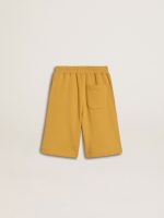 Kids jogging shorts in ochre yellow with embroidery - Image 6