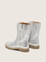 Young Wish boots in silver metallic leather with star embroidery - Image 3