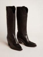 Women's Wish Star boots in black leather with star embroidery - Image 2