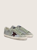 Men's Super-Star in light blue leather with burgundy croc-print star - Image 2