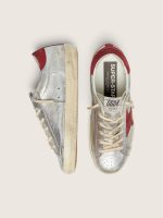 Women's Super-Star LTD in metallic silver leather with red suede star - Image 3