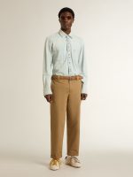 Men's True-Star in white nappa leather with gold foiled leather star and beige suede heel tab - Image 9