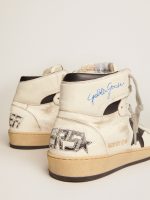 Sky-Star in white leather with black leather star - Image 4