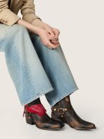 Women's Debbie boots in black leather with removable buckle and bandana - Image 3