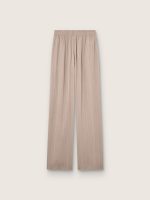 Women's pants in gray wool blend with pinstripe motif and elasticated waist - Image 2
