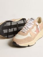 Women's Running Sole in mesh and suede with pink star and silver heel tab - Image 3
