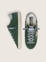 Women's Super-Star in green suede, silver glitter star and leather heel tab - Image 3