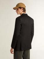 Men's black double-breasted blazer with button fastening - Image 4
