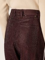 Women's jeans in burgundy denim with gradient crystals - Image 4