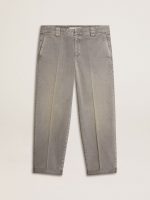 Gray-colored cotton chino pants