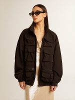 Black multi-pocket windcheater - Image 2