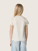 Journey girls' T-shirt in white cotton jersey with silver studs - Image 6