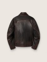 Men's bomber jacket in burgundy nappa leather - Image 2