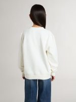 Girls' white sweatshirt with multicolor Golden writing on the front - Image 4