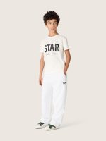 Boys' white cotton T-shirt with black print - Image 3