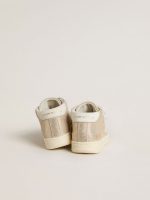 Junior June in sand-colored metallic suede with white leather star and heel tab - Image 4