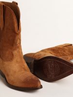 Low Wish Star boots in cognac-colored suede with inlay star - Image 3