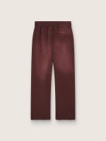 Unisex sweatpants in burgundy cotton fleece - Image 2
