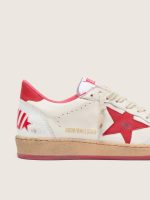 Women's Ball Star Wishes in white leather with a red star and heel tab - Image 4