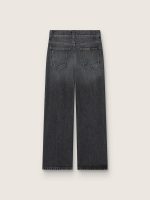Girls' bootcut jeans in gray cotton with studs - Image 2