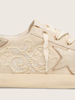 Women's Super-Star LTD in pearl suede with gold star and bead embroidery - Image 6