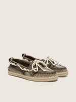 Women's Cruise in military-green canvas with white hiking laces - Image 2