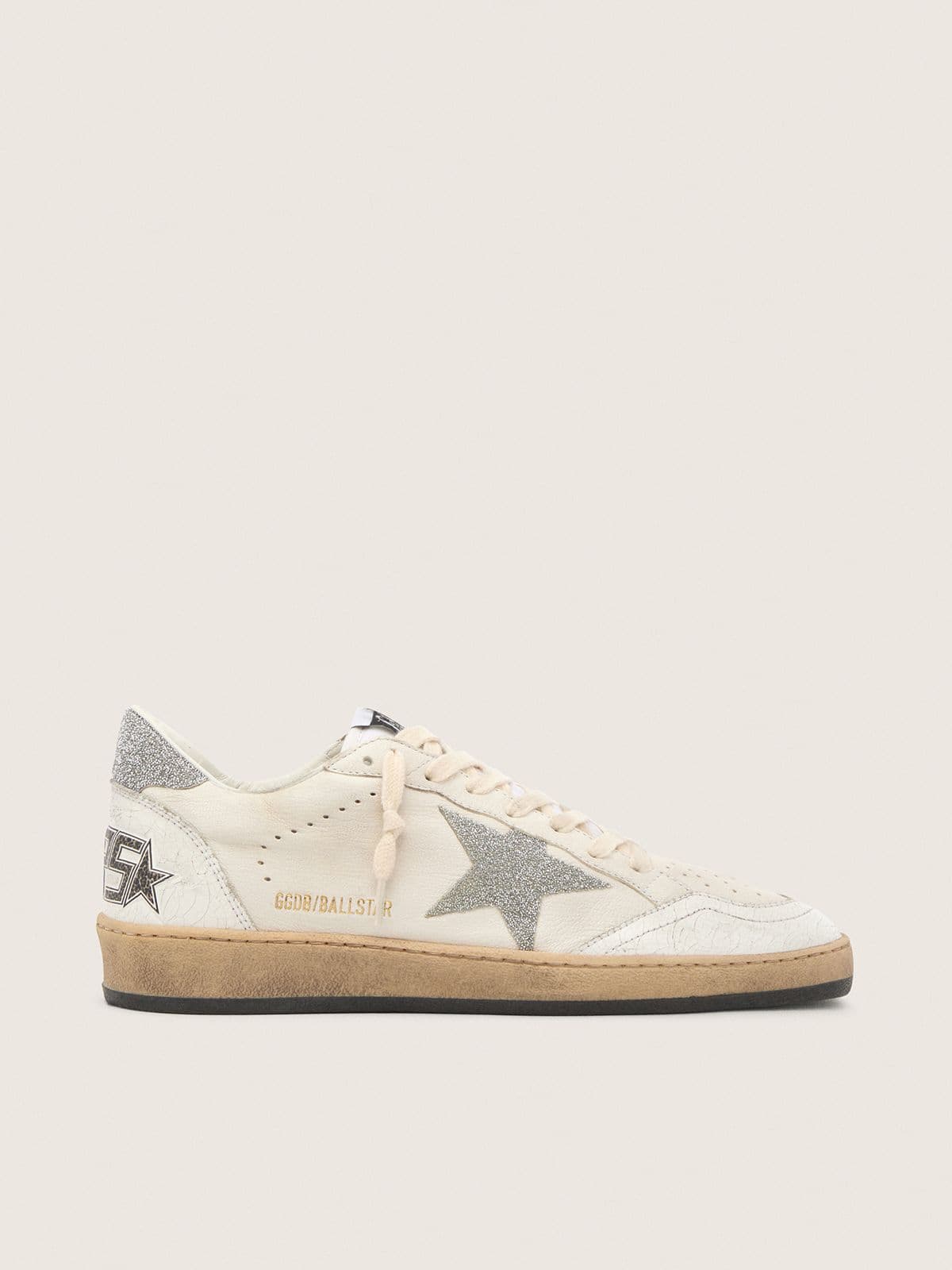 83776456ac95d3dc8f83fde5b47caea2598f7b098232c096e04846b41f48e1ee White Ball Star with a Swarovski crystal star and heel tab - Image 1