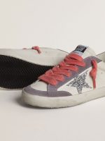Women's Super-Star with silver glitter star and lilac suede heel tab - Image 3