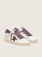Women's Ball Star LTD in white leather with burgundy leather star - Image 2