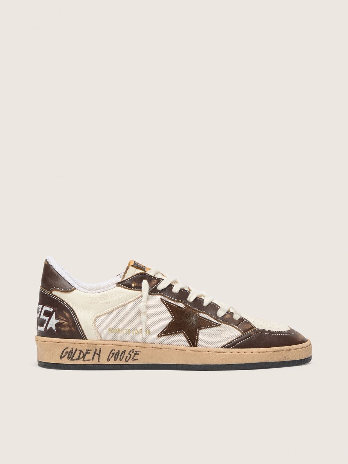 84193bbf42525526a7bc053269a03f9f9435f6dcdc70e42370512821526c4291 Men's Ball Star in nappa and mesh with suede star and brown leather inserts - Image 1